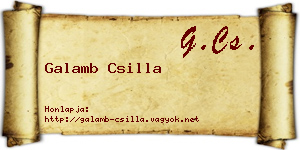 Galamb Csilla névjegykártya